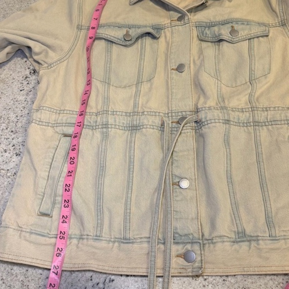 Universal‎ Thread Denim Jacket Beige Utility Drawstring Waist Size M - Picture 6 of 8